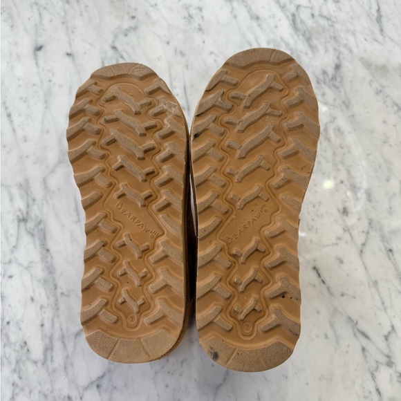 BearPaw Short Mini Ankle Boots Tan Suede Sheepskin Wool Size 7 - Picture 8 of 8